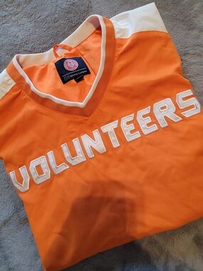 Sports By Carl Banks Volunteers Windbreaker Pullover Size Zipper Orange Large